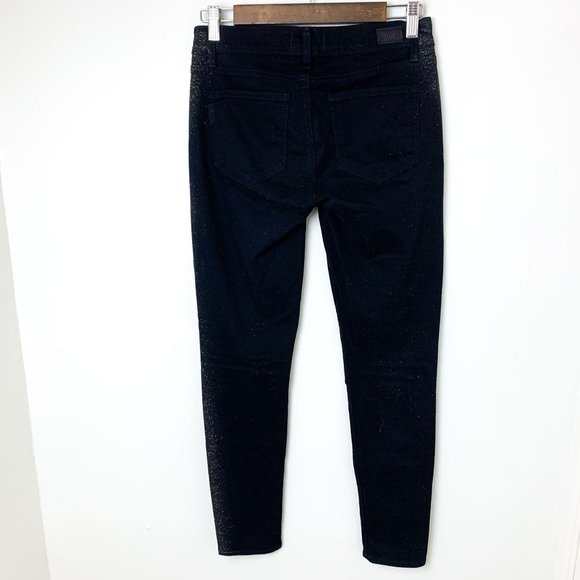 Paige Verdugo Ankle black gold glitter jeans 27 - Picture 4 of 7